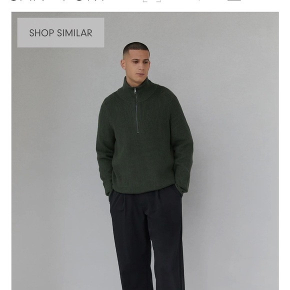 Oak + Fort Mens Quarter Zip Sweater - Picture 3 of 4